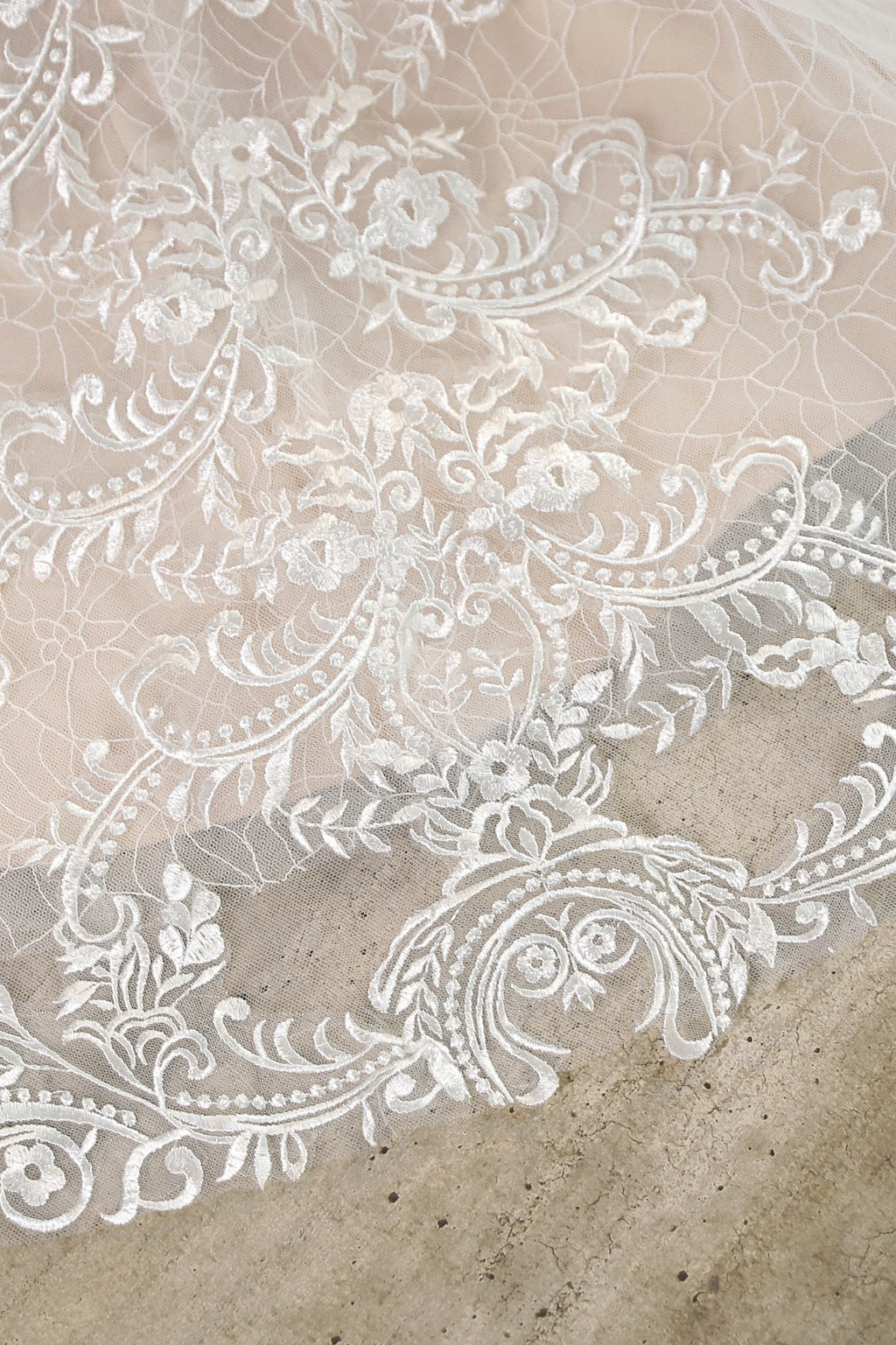 Flare Fit Mermaid Bridal Dress With Whole Piece Lace Underlay MMF2421
