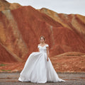 A-Line Court Train Silk satin Wedding Dress LD5801