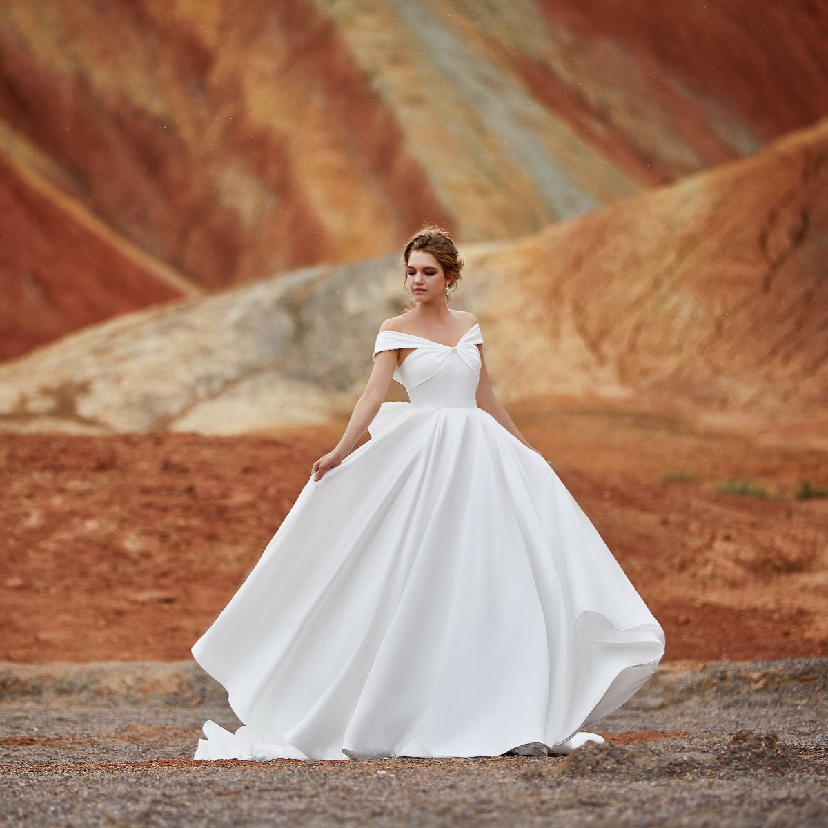 A-Line Court Train Silk satin Wedding Dress LD5801