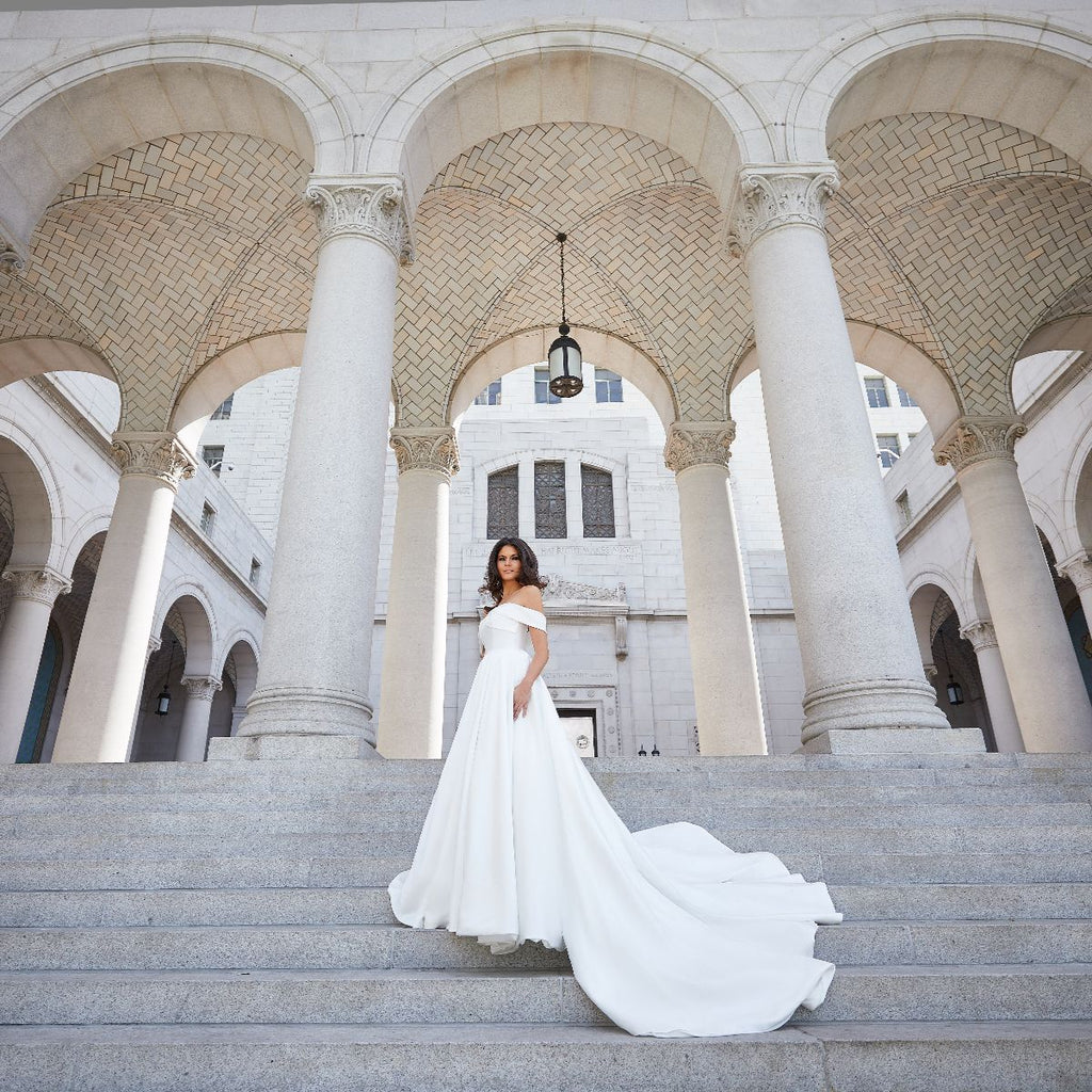 A-Line Court Train Silk satin Wedding Dress LD5801