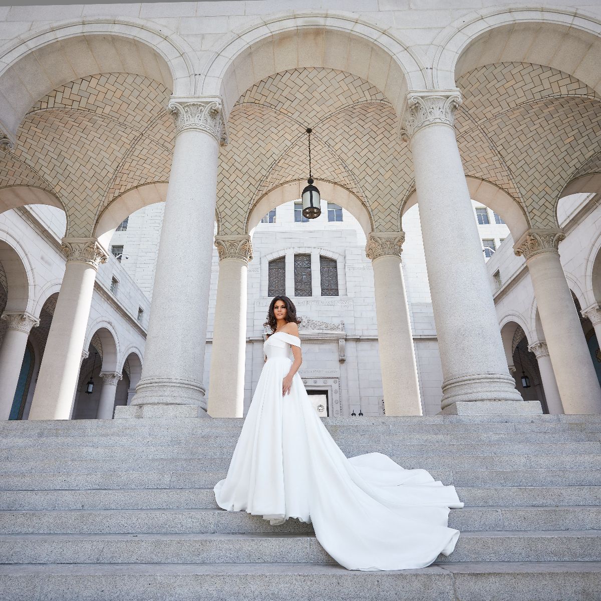 A-Line Court Train Silk satin Wedding Dress LD5801