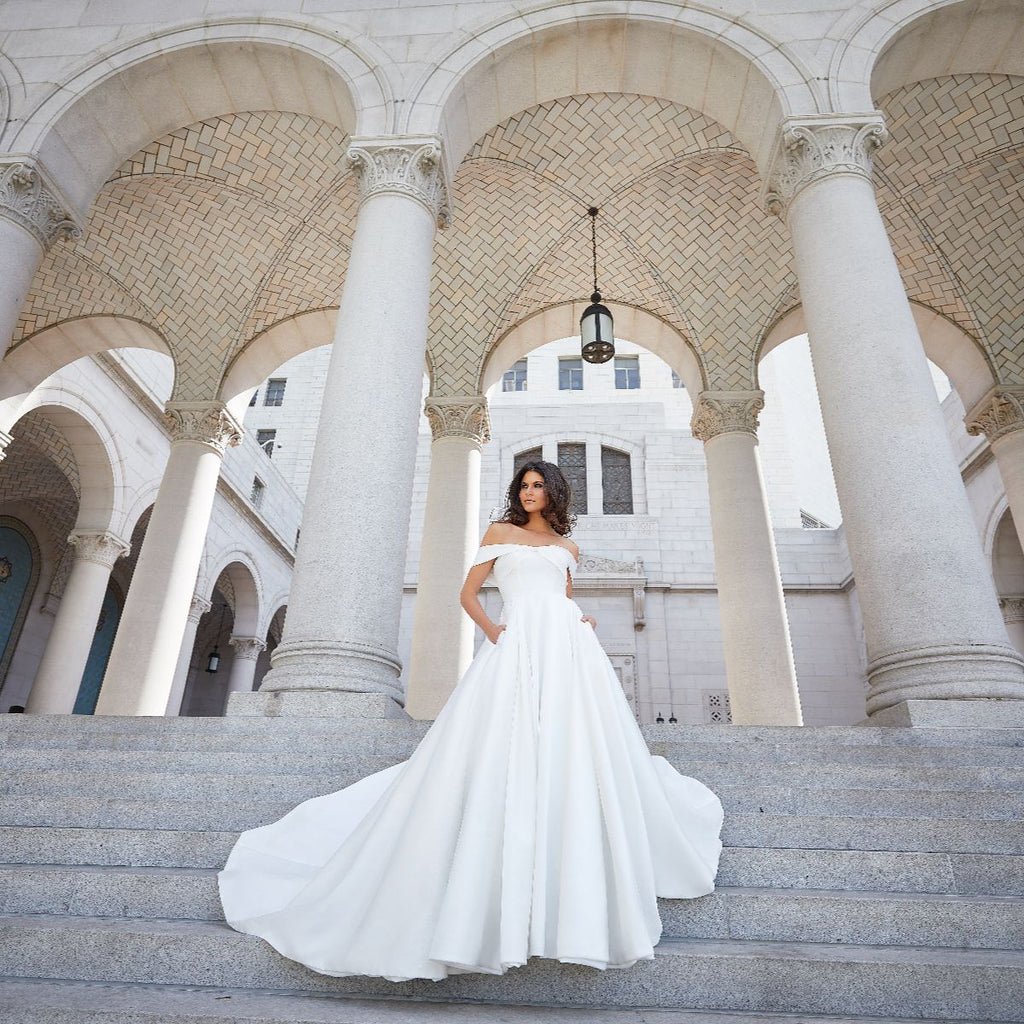 A-Line Court Train Silk satin Wedding Dress LD5801
