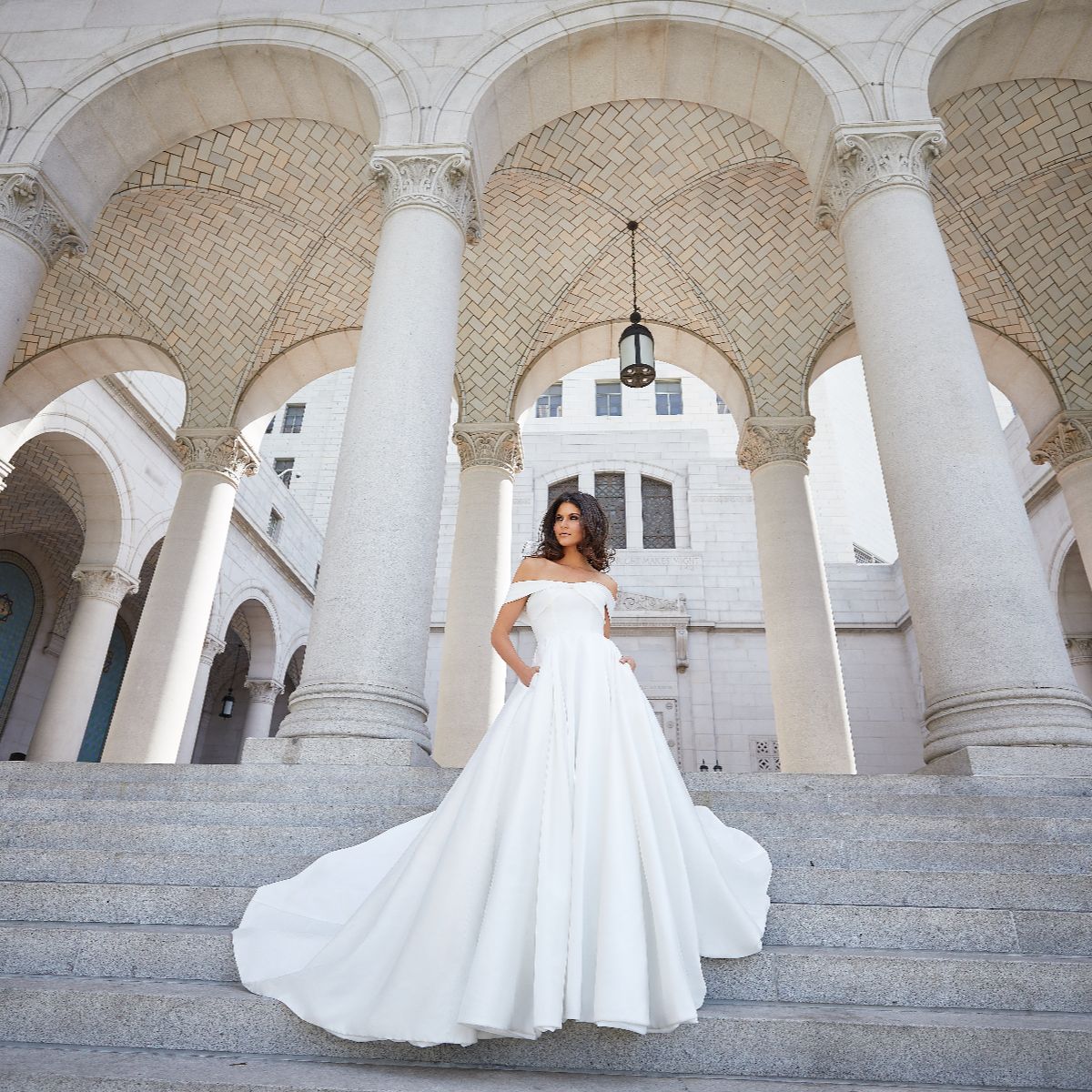 A-Line Court Train Silk satin Wedding Dress LD5801