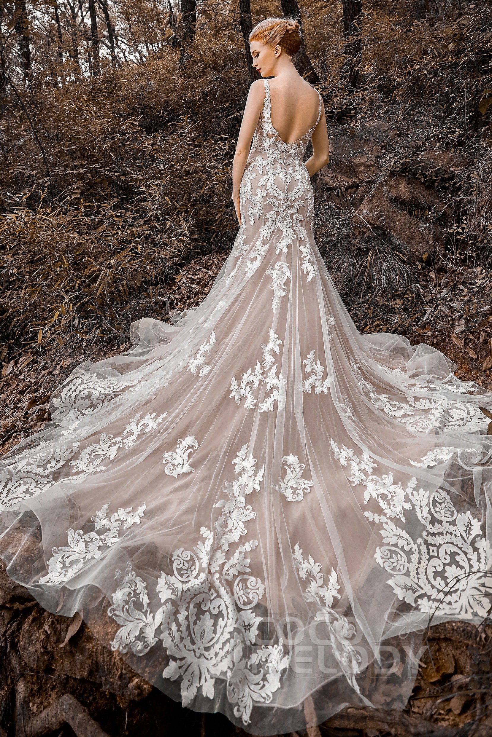 Trumpet-Mermaid Court Train Tulle Wedding Dress CW2123