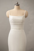 Classic Crepe Fit and Flare with Square Neckline Wedding Dress CMM2016
