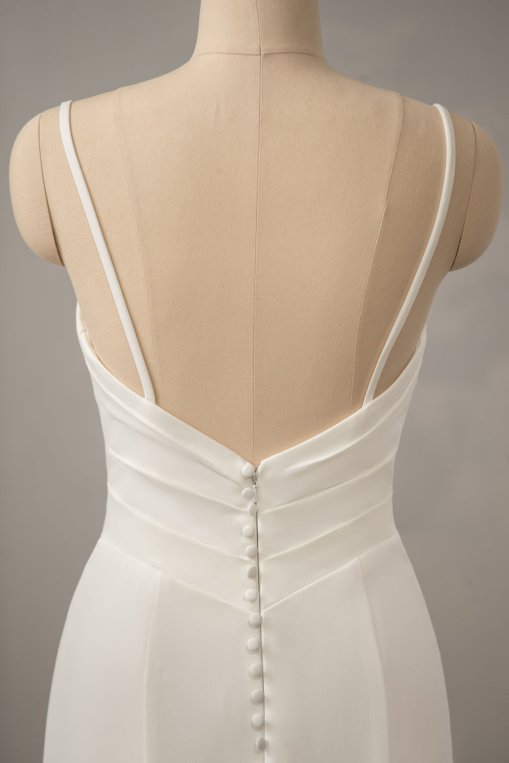 Classic Crepe Fit and Flare with Square Neckline Wedding Dress CMM2016