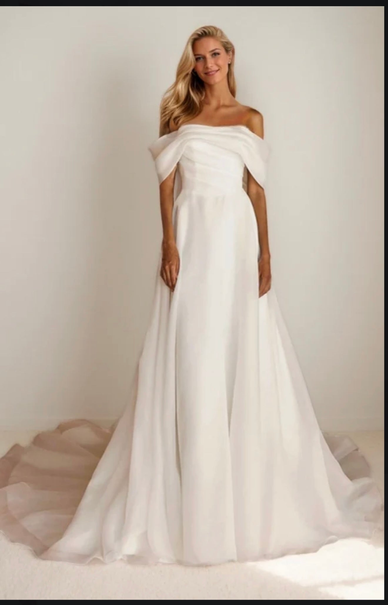 A-Line Court Train Organza Wedding Dress CMM2010