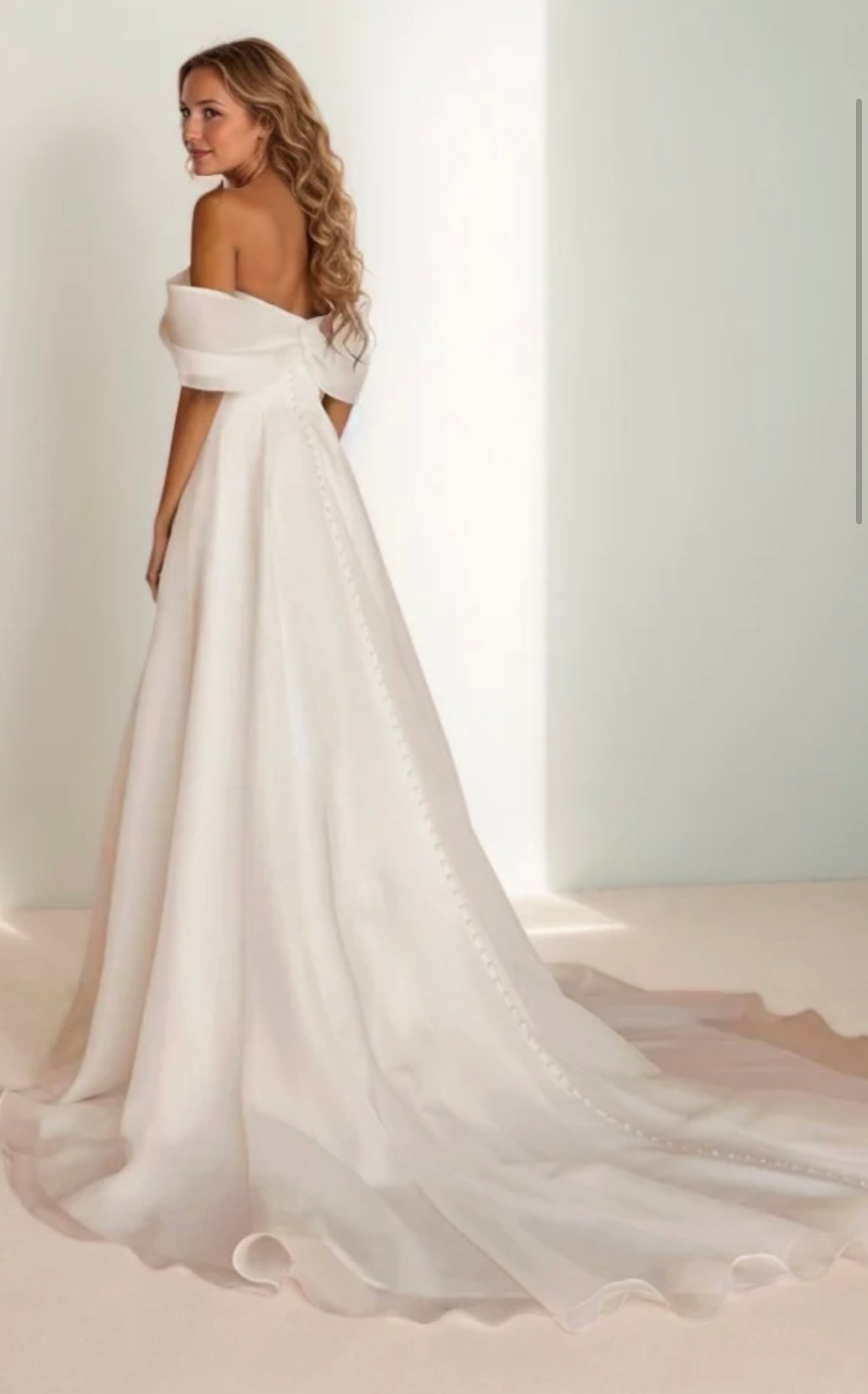 A-Line Court Train Organza Wedding Dress CMM2010