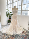Trumpet-Mermaid Court Train Lace Tulle Wedding Dress CW2999