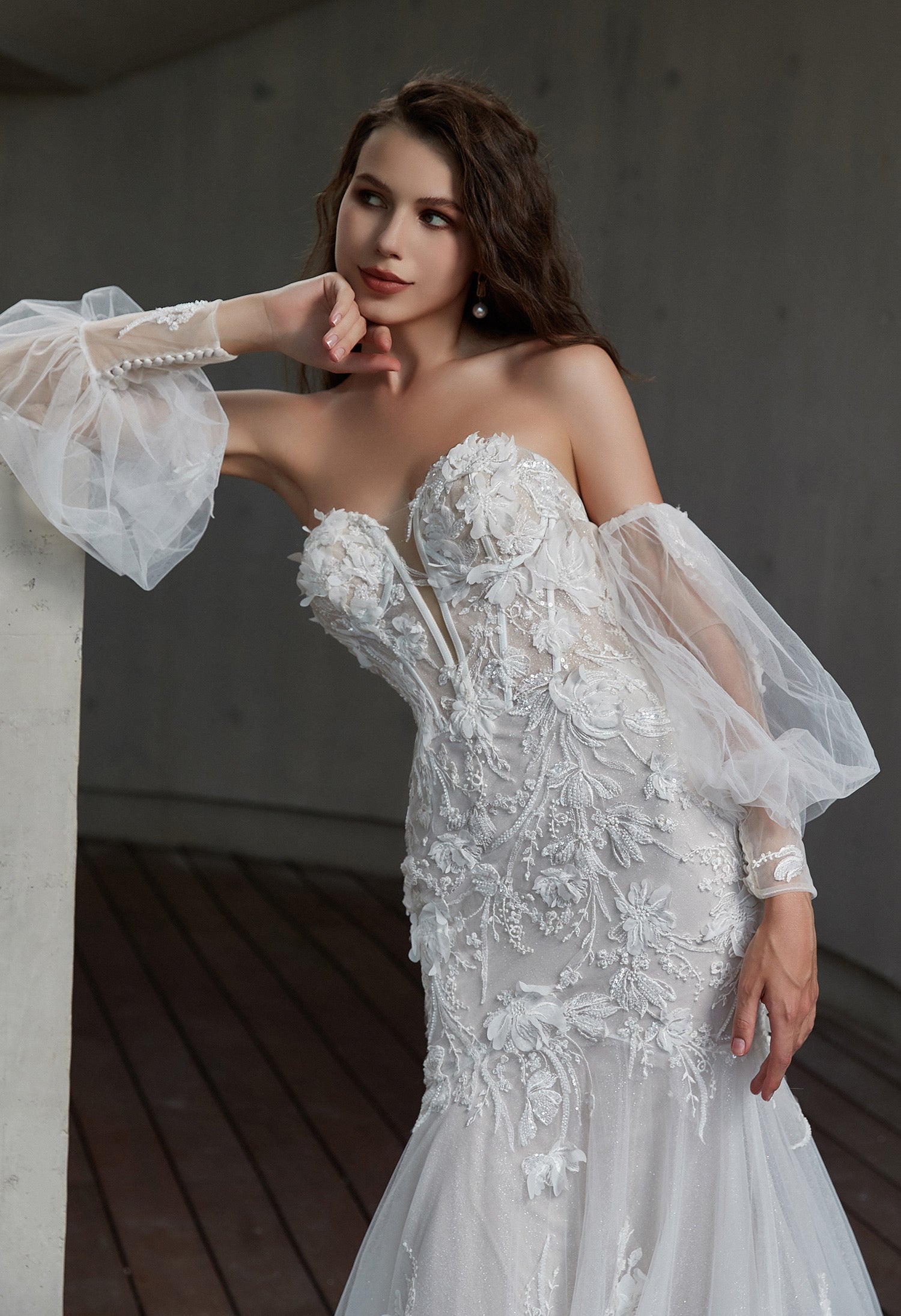 Sexy Sweetheart 3D Floral Mermaid Wedding Gown CM2028
